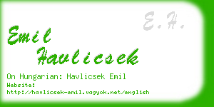 emil havlicsek business card